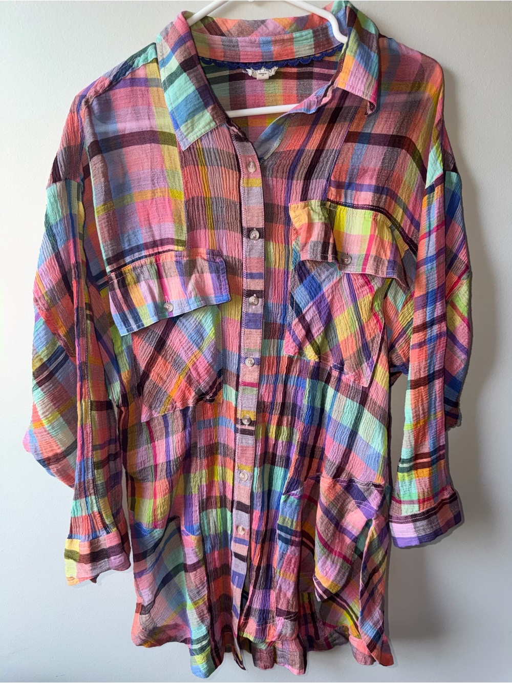 Pilcro Multicolor Plaid Button-Down Shirt